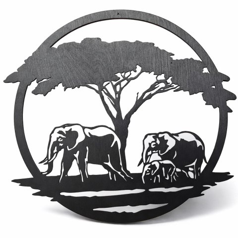 Bonsai ze sklejki, słonie, różne średnice