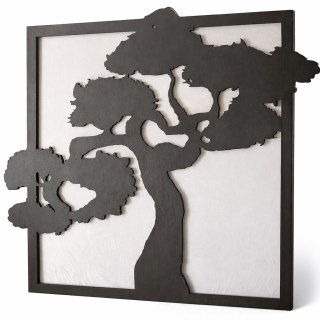 Bonsai ze sklejki w kwadratowej ramie