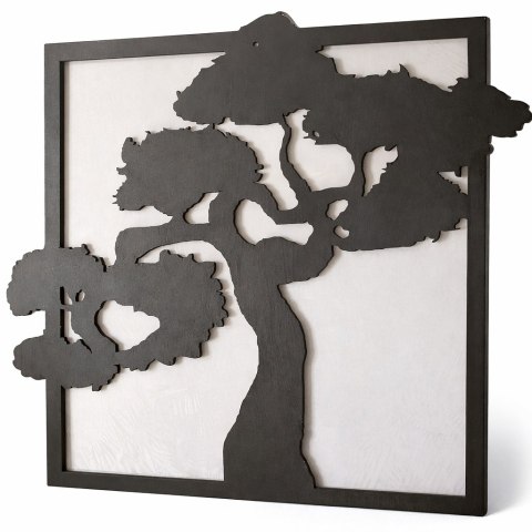 Bonsai ze sklejki w kwadratowej ramie