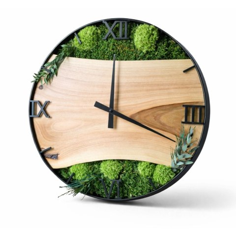 zegar z deską i z mchem