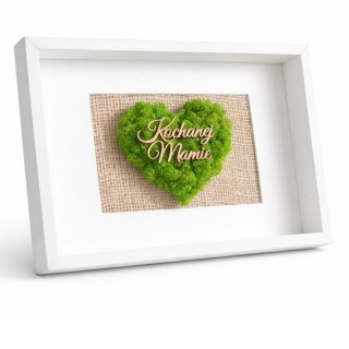 Obraz z mchem chrobotkiem, SERCE, 21x30