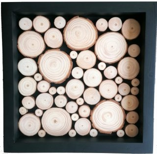 Obraz z plastrami drewna, 27x27 cm