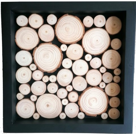 Obraz z plastrami drewna, 27x27 cm