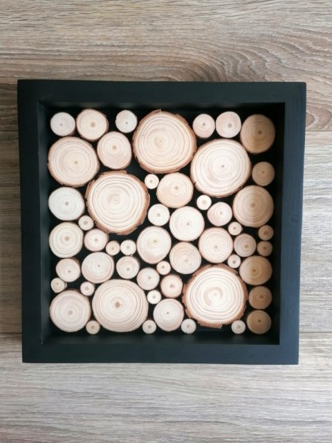 Obraz z plastrami drewna, 27x27 cm