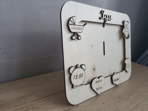 Ramka na zdjęcie, metryczka urodzenia
