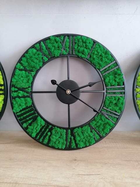 Zegar z mchem chrobotkiem, loft, różne średnice