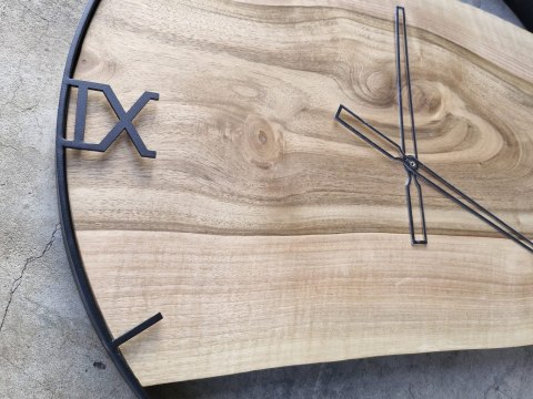 Drewniany zegar ścienny, 60 cm orzech włoski