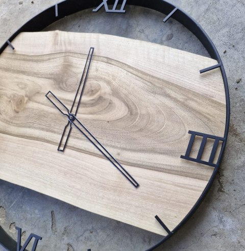Drewniany zegar ścienny, 60 cm orzech włoski