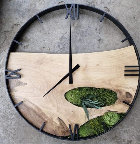 Drewniany zegar ścienny, 60 cm