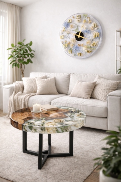 Konserwacja bukietu ślubnego w formie stolika kawowego