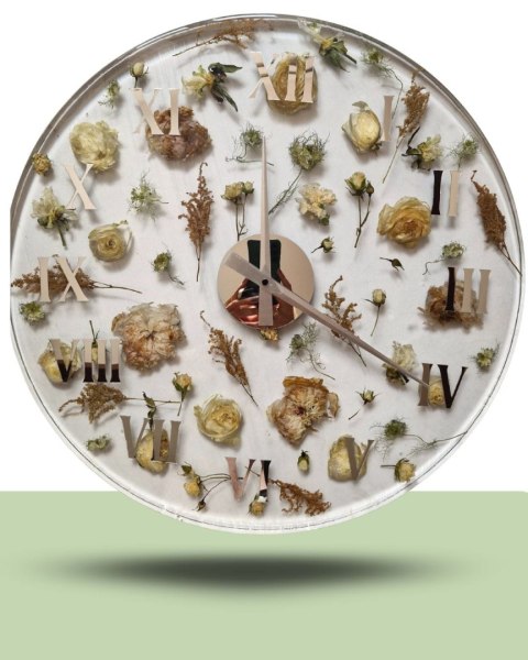Konserwacja bukietu ślubnego, zegar z bukietu ślubnego