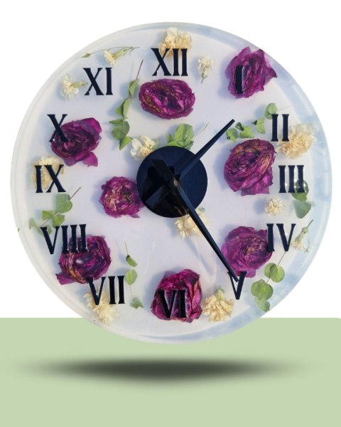 Konserwacja bukietu ślubnego, zegar z bukietu ślubnego