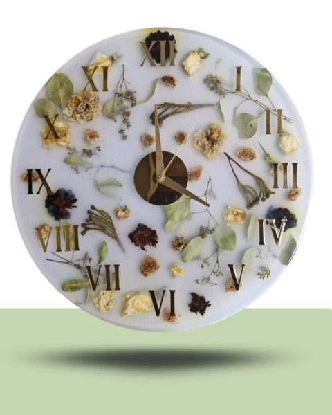 Konserwacja bukietu ślubnego, zegar z bukietu ślubnego