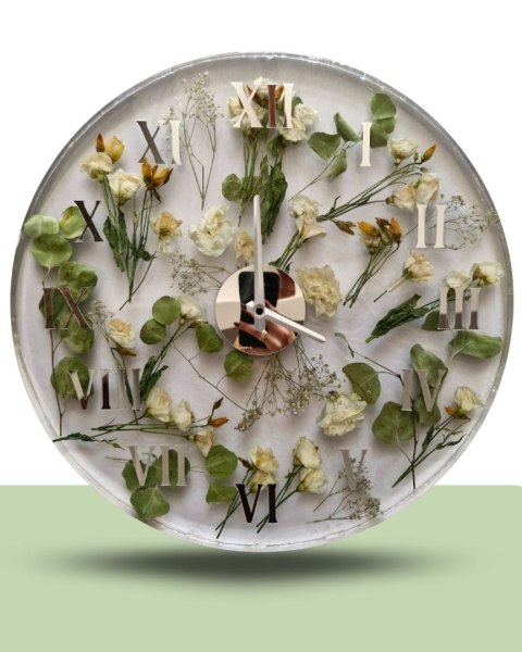 Konserwacja bukietu ślubnego, zegar z bukietu ślubnego