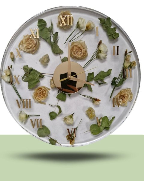 Konserwacja bukietu ślubnego, zegar z bukietu ślubnego