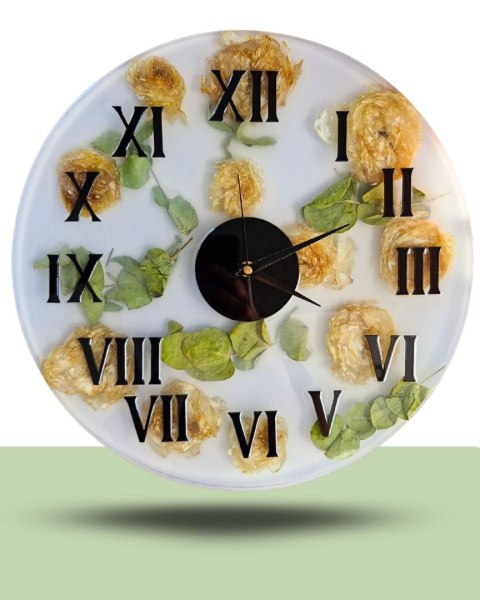 Konserwacja bukietu ślubnego, zegar z bukietu ślubnego