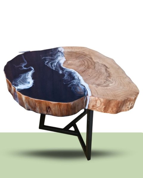 Morski stolik z żywicy epoksydowej, stolik kawowy