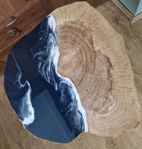 Morski stolik z żywicy epoksydowej, stolik kawowy