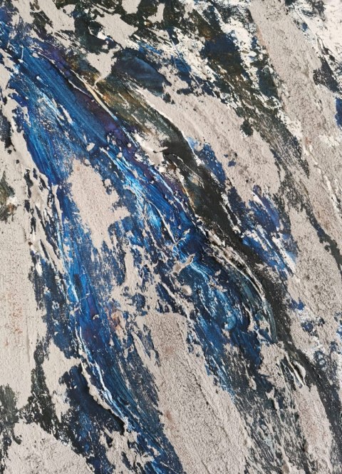 Obraz strukturalny 60x80 cm, beton architektoniczny i granat