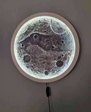 Obraz strukturalny Księżyc z podświetleniem LED, lampa ksiezycowa