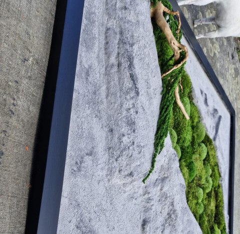 Obraz z betonu architektonicznego i mchu, 150x100 cm