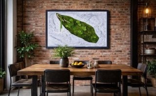 Obraz z betonu architektonicznego i mchu, 150x100 cm