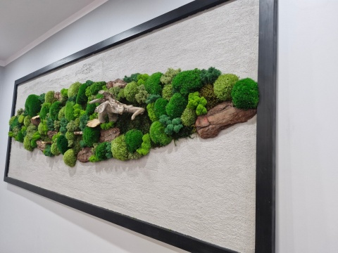 Obraz z betonu architektonicznego i mchu 180x70 cm