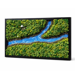 Obraz z mchu chorbotka z rzeką z żywicy epoksydowej