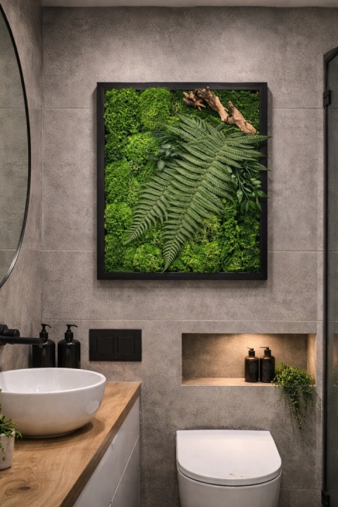 Obraz z mchu i roślin stabilizowanych 42x52cm