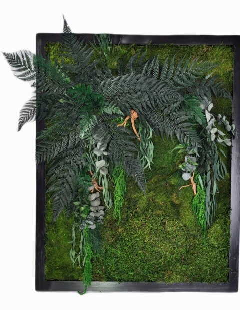 Obraz z mchu i roślin stabilizowanych 80x80 cm