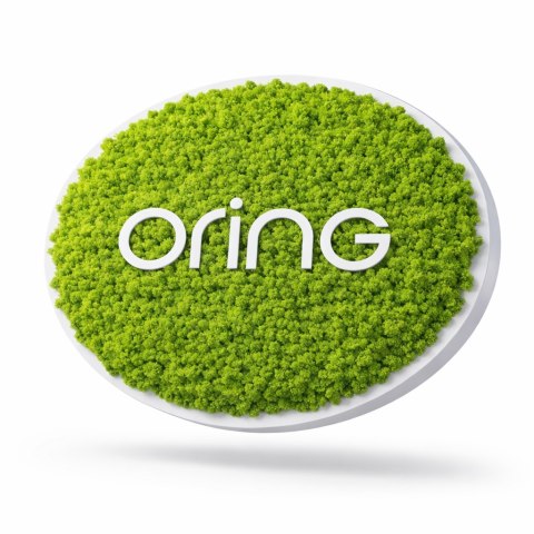 Obraz z mchu z logo firmy