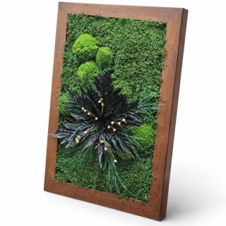 Rustykalny obraz z mchu I roślin stabilizowanych 60x40 cm