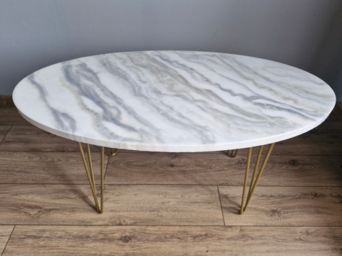 Stolik kawowy z żywicy epoksydowej z efektem marmuru, marmur