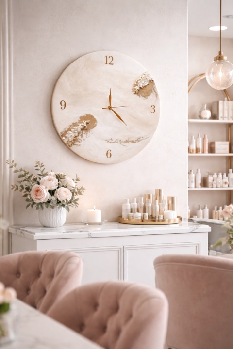 Zegar z żywicy epoksydowej, 45cm